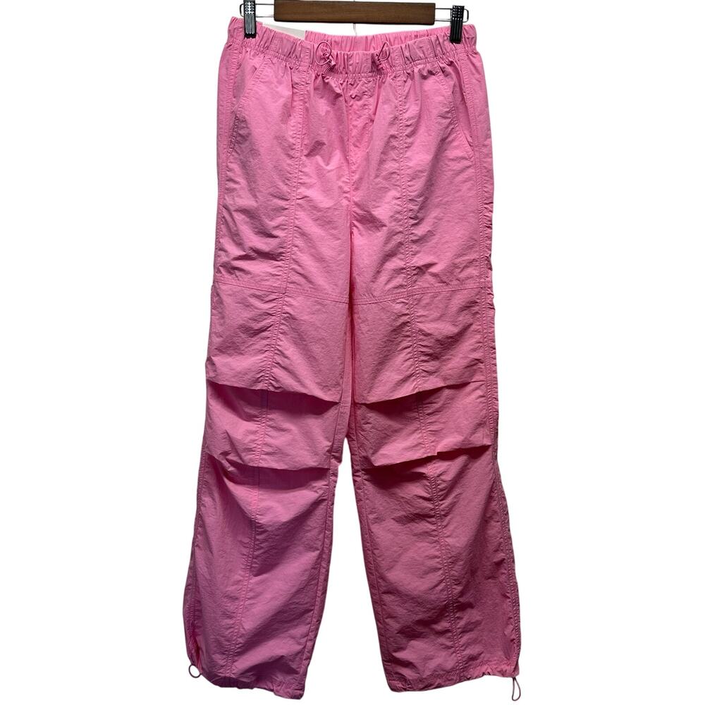 NWT! Love Tree Pink Parachute Pant Women’s Sz M Elastic Waist Pockets K127